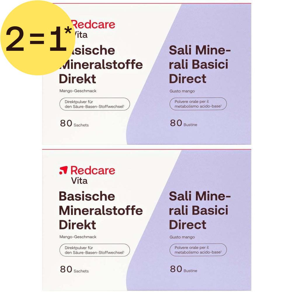 Paquet de Redcare Sali Minerali Basici Direkt, étiquetage français, 80 sachets.