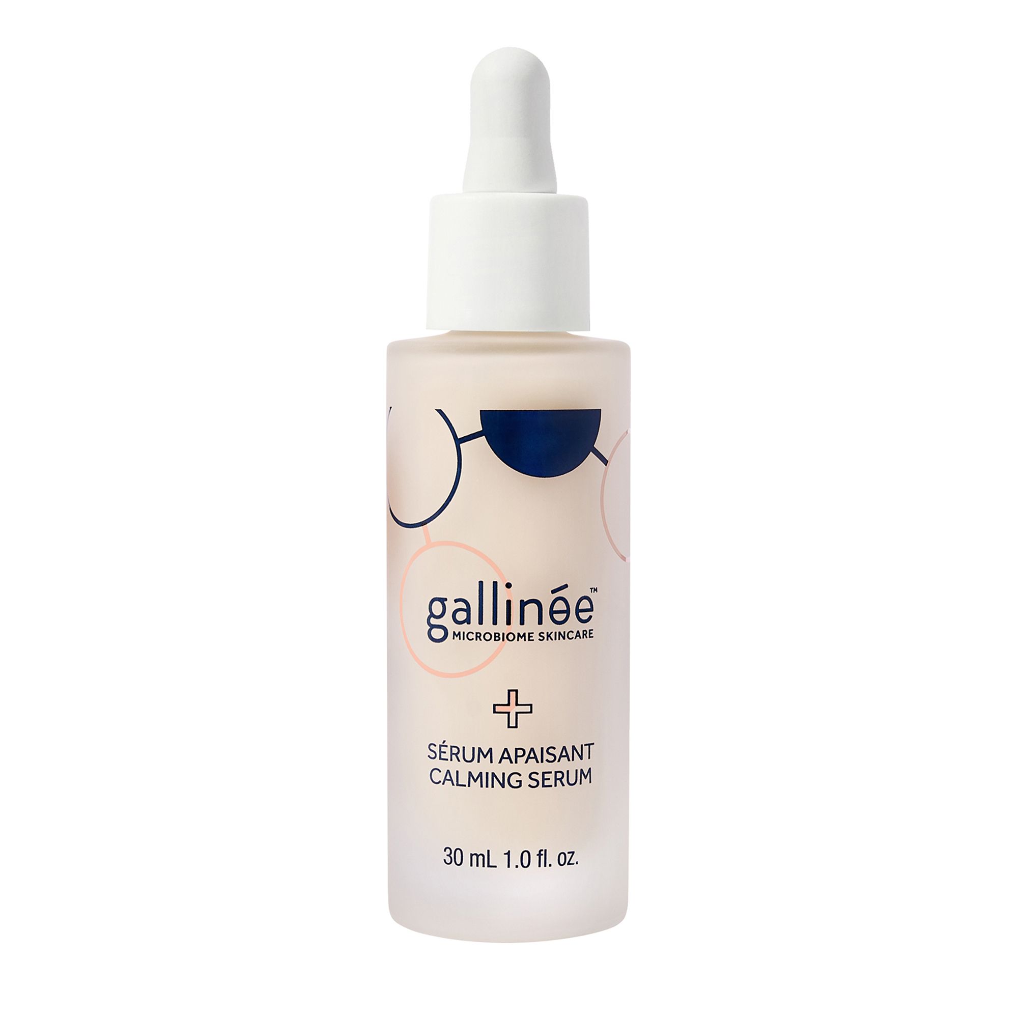 Serumfles met pipet. Merk: Gallinée. Opschrift: Calming Serum. 30 ml.