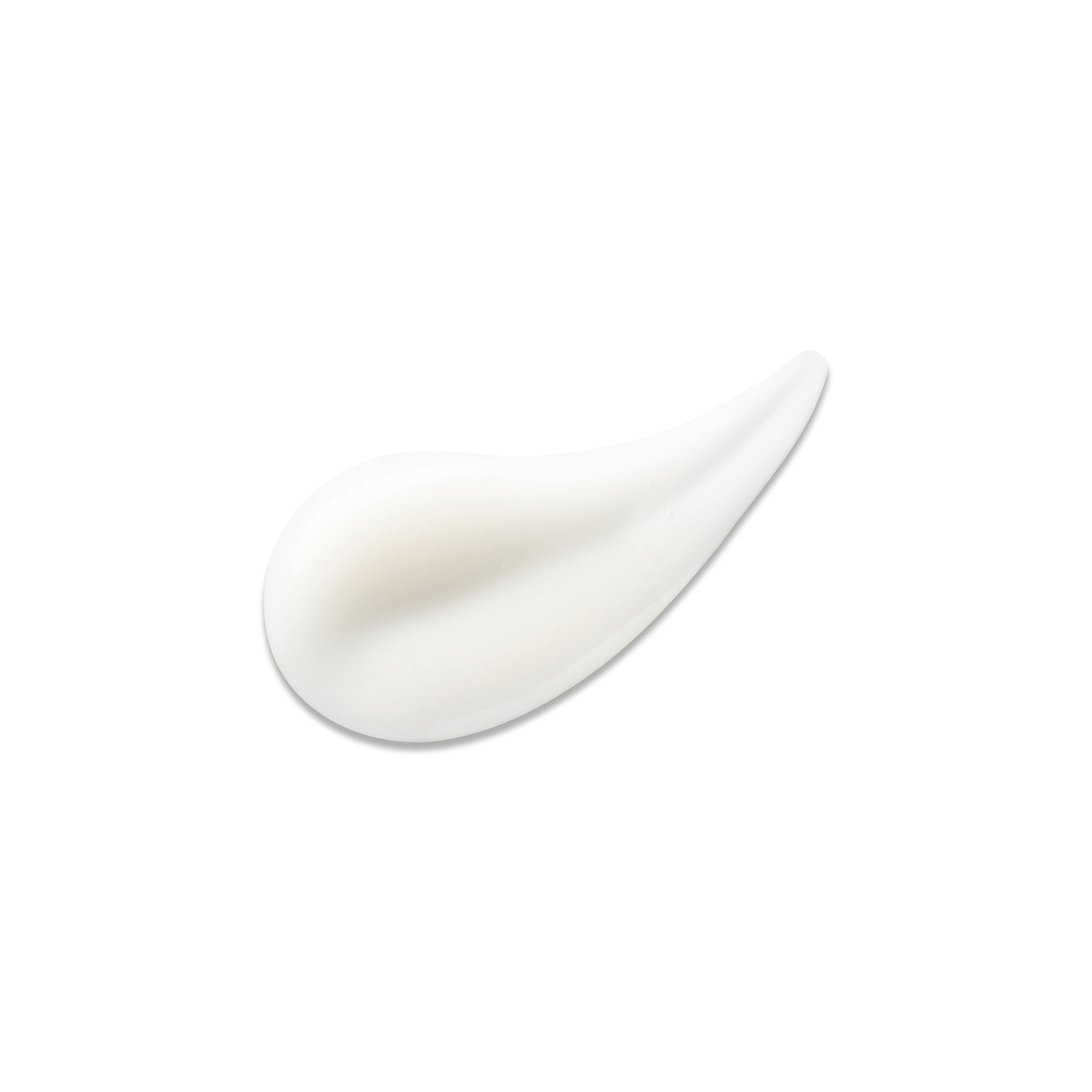 Wit serum, druppelvormig. Op witte achtergrond.