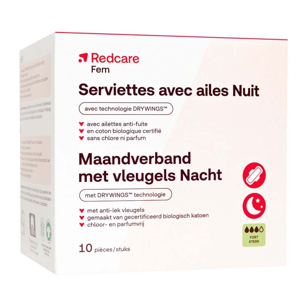 Redcare Fem Serviettes de Nuit avec Ailettes