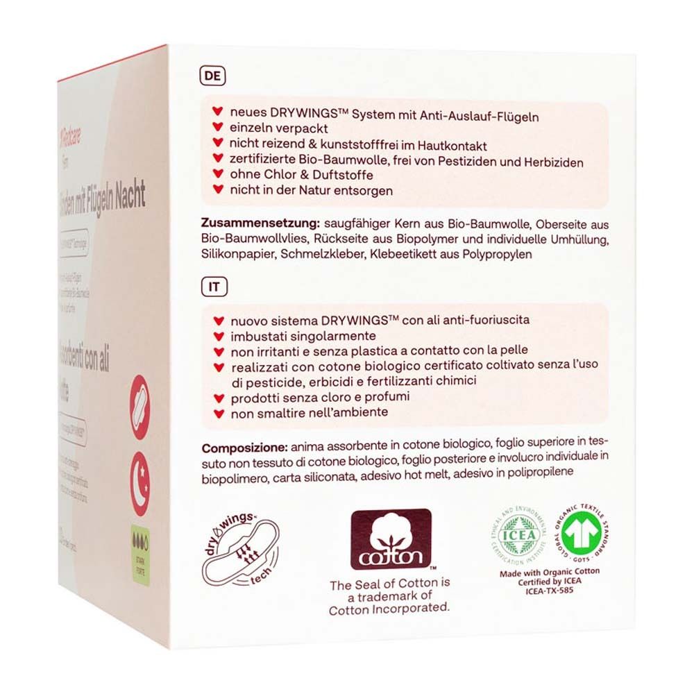 Redcare Fem Serviettes de Nuit avec Ailettes
