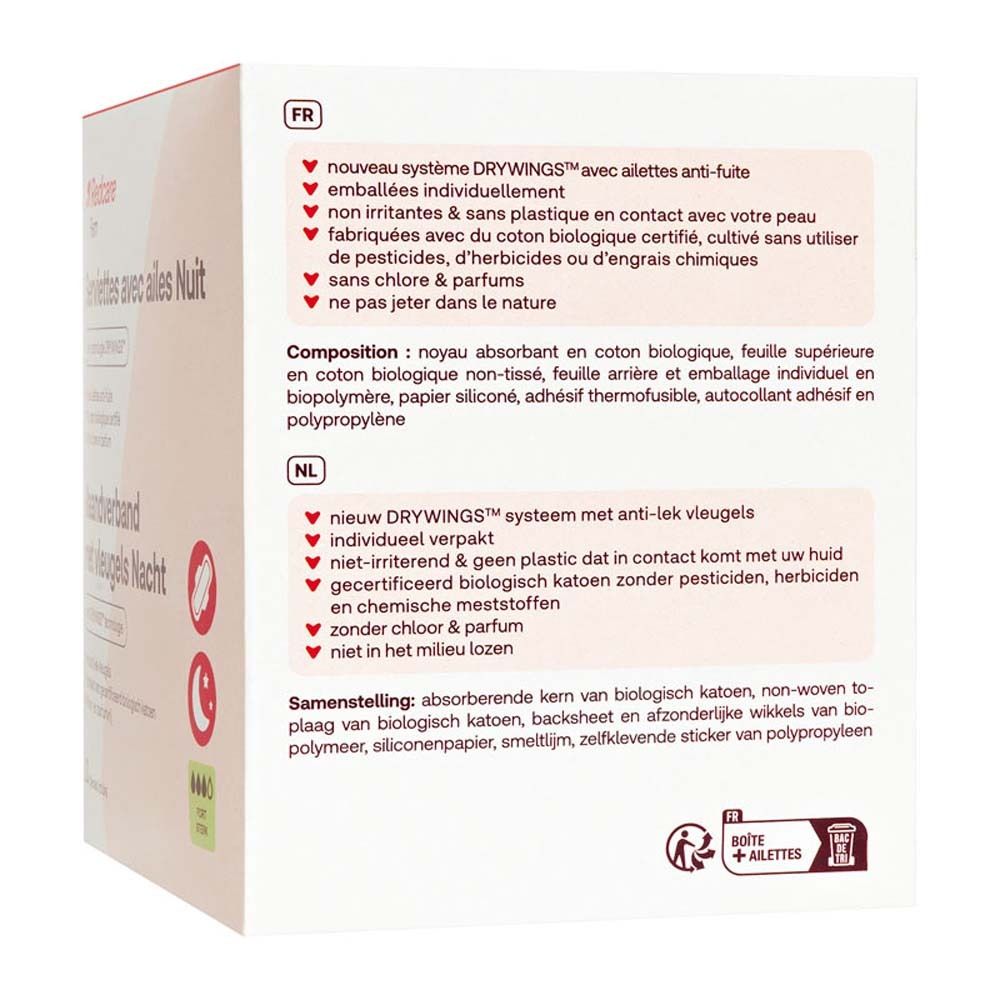 Redcare Fem Serviettes de Nuit avec Ailettes