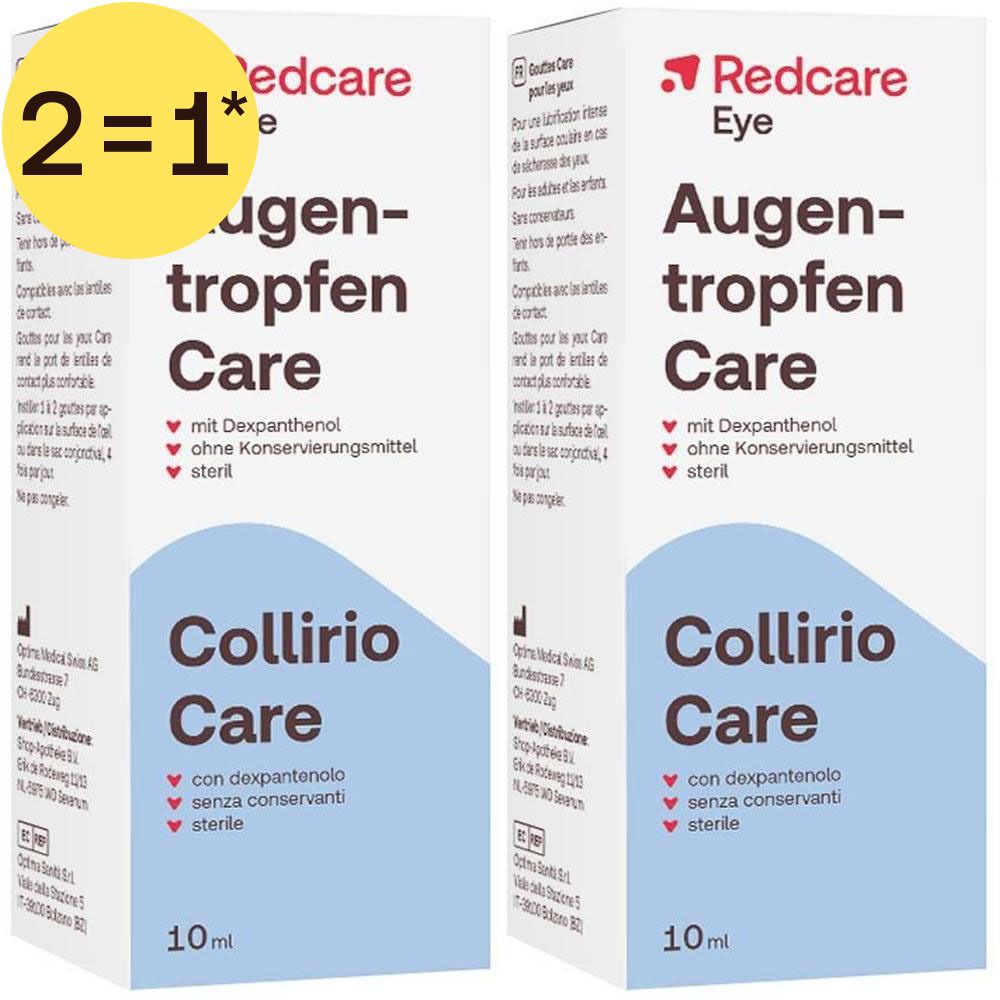 Twee verpakkingen Redcare oogdruppels Care, 10ml.