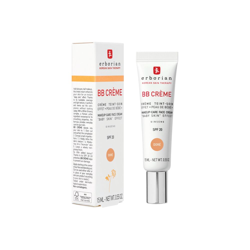 Erborian BB Creme Doré SPF 20 tube en verpakking.