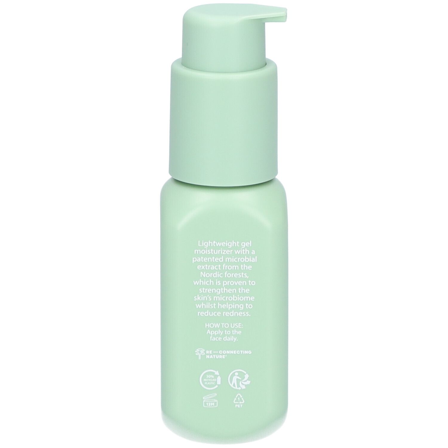 Arrière du flacon NOBE Forest Elixir avec instructions d'utilisation et sceaux.