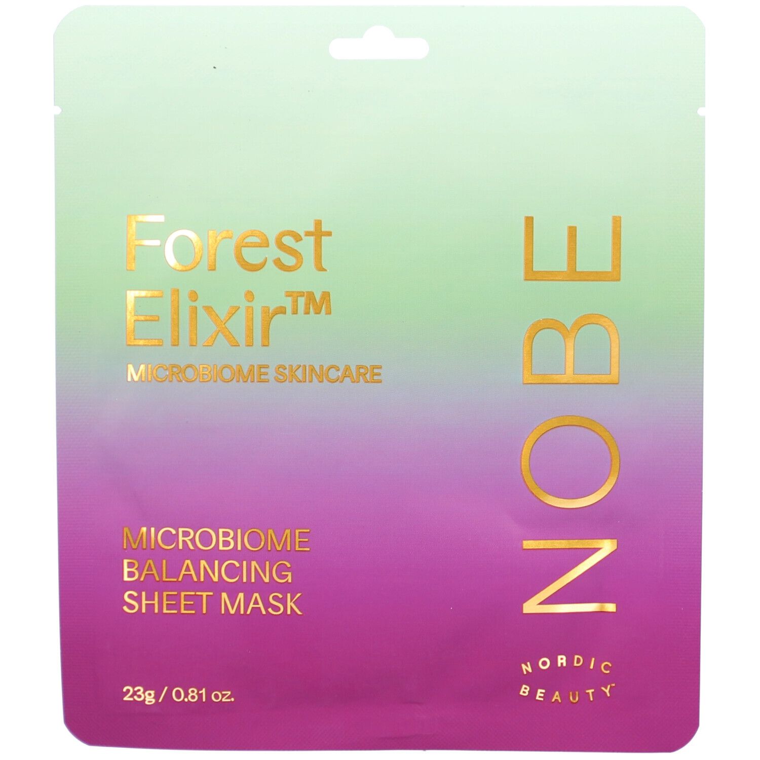 NOBE Forest Elixir Masque tissu équilibrant le microbiome, 23g/0.81 oz.