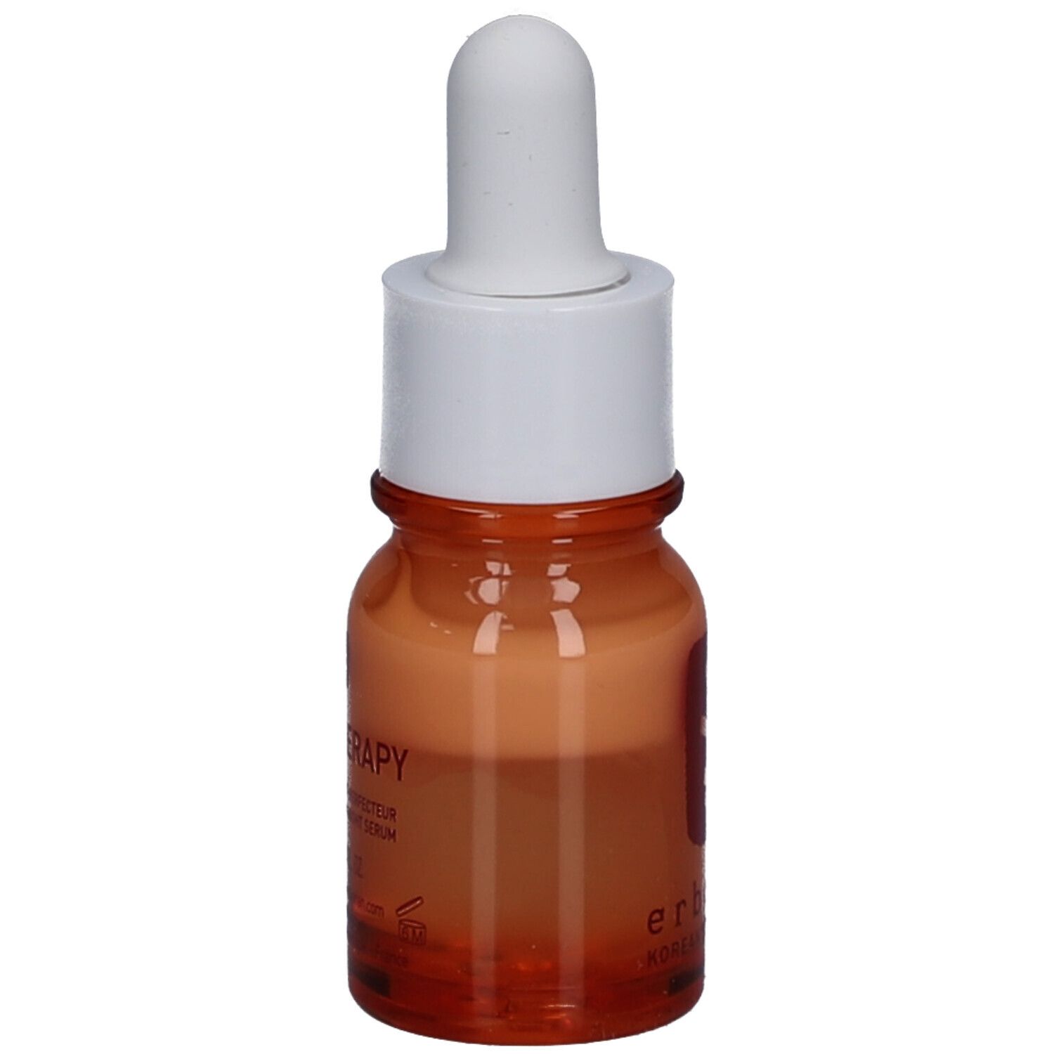Erborian Skin Therapy Light serum in een klein glazen flesje met druppelaar, zijaanzicht.