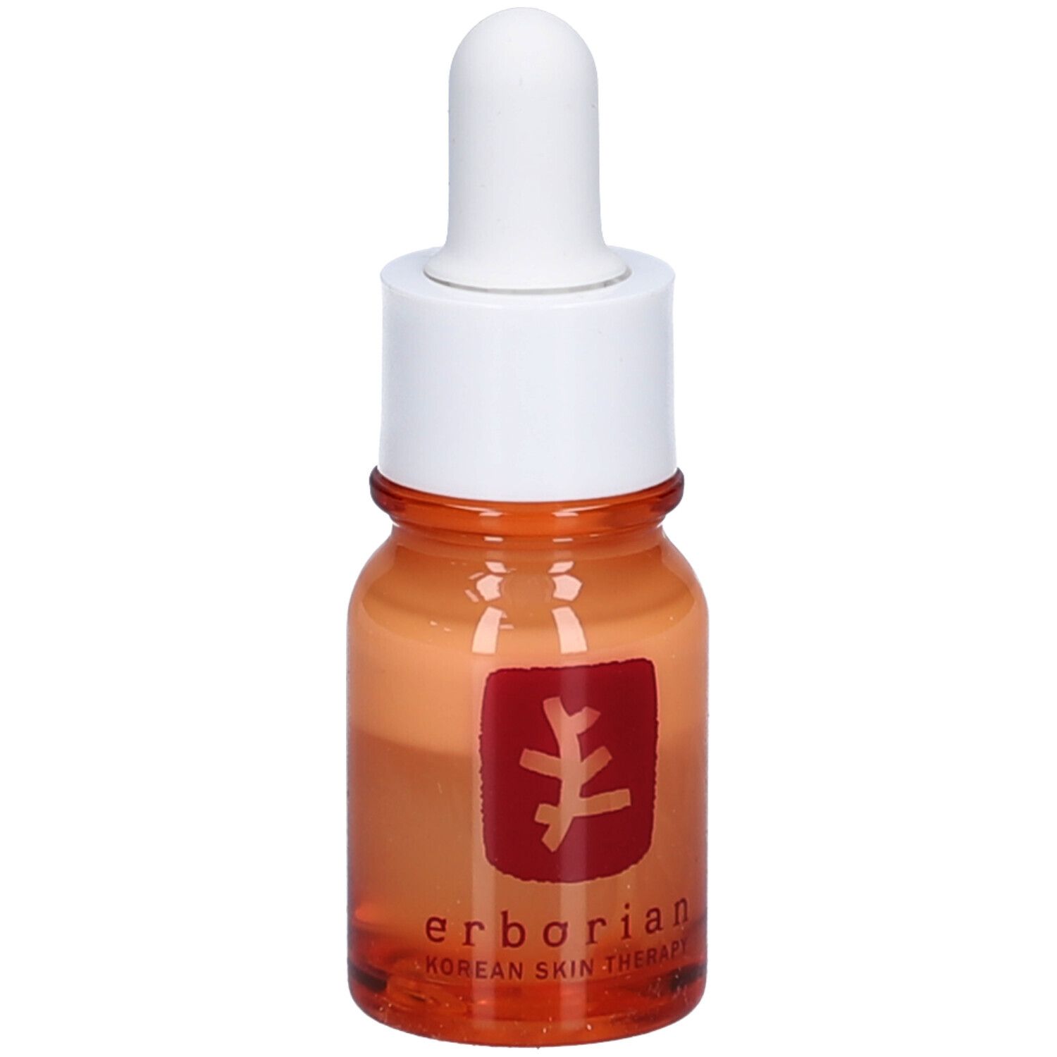 Erborian Skin Therapy Light serum in een klein glazen flesje met druppelaar en rood logo.