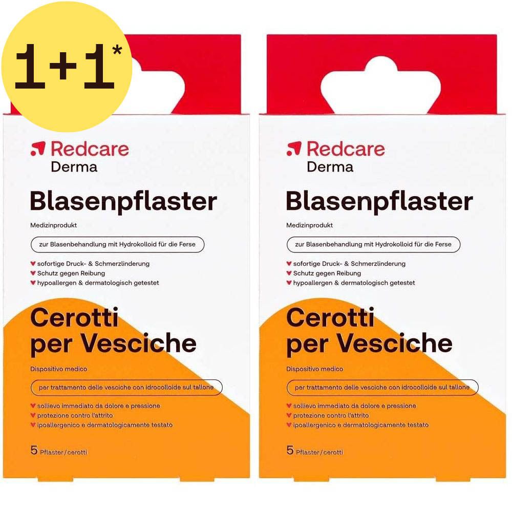 Twee pakken Redcare Derma blarenpleisters, 5 per pak.
