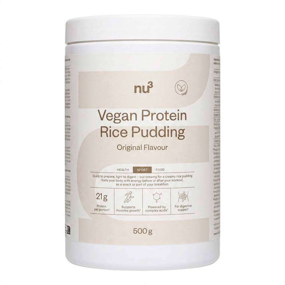 nu3 Vegan Protein Rice Pudding, pot van 500g, Original Smaak.