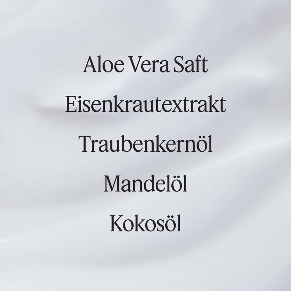Ingrediëntenlijst: Aloë Vera sap, verbena-extract, druivenpitolie, amandelolie, kokosolie.