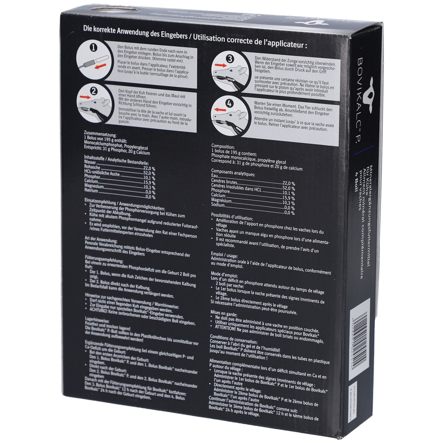 Bovikalc P Bolus pour vaches, 4 bolus.