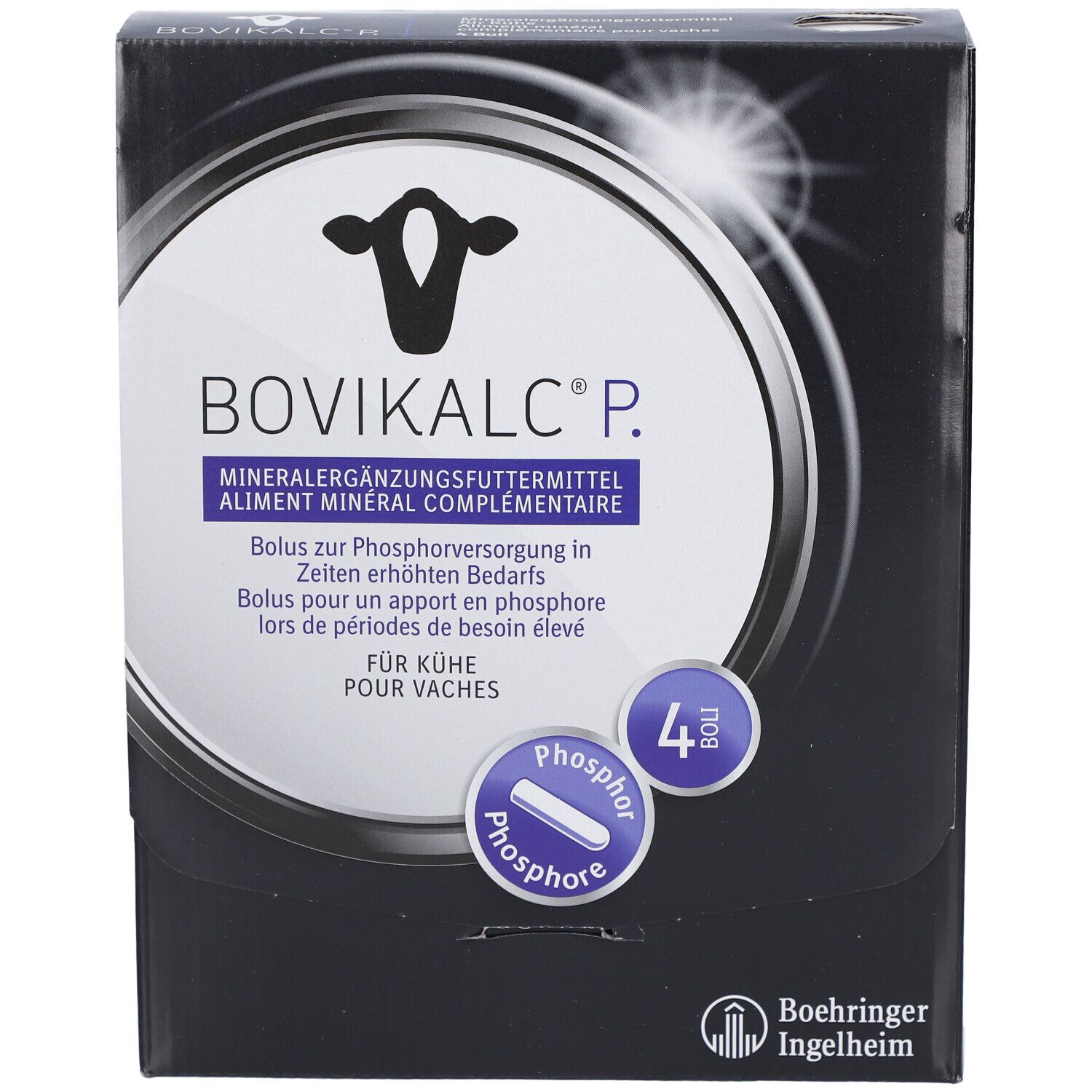 Bovikalc P Bolus pour vaches, 4 bolus.