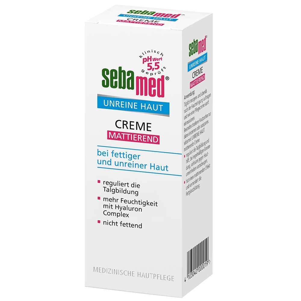 Sebamed Crème Matifiante Peau Impure. Tube avec pH 5,5. Pour peaux grasses et impures.