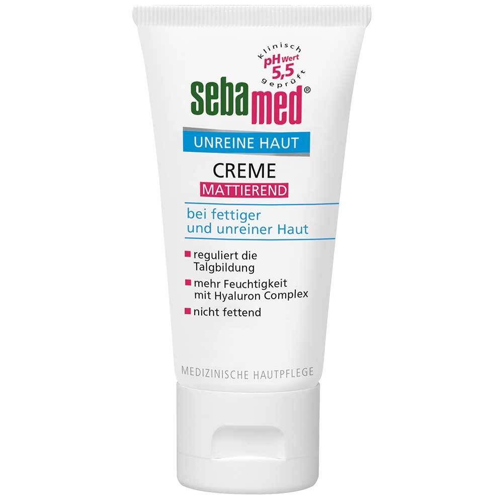 Sebamed Crème Matifiante Peau Impure. Tube avec pH 5,5. Pour peaux grasses et impures.