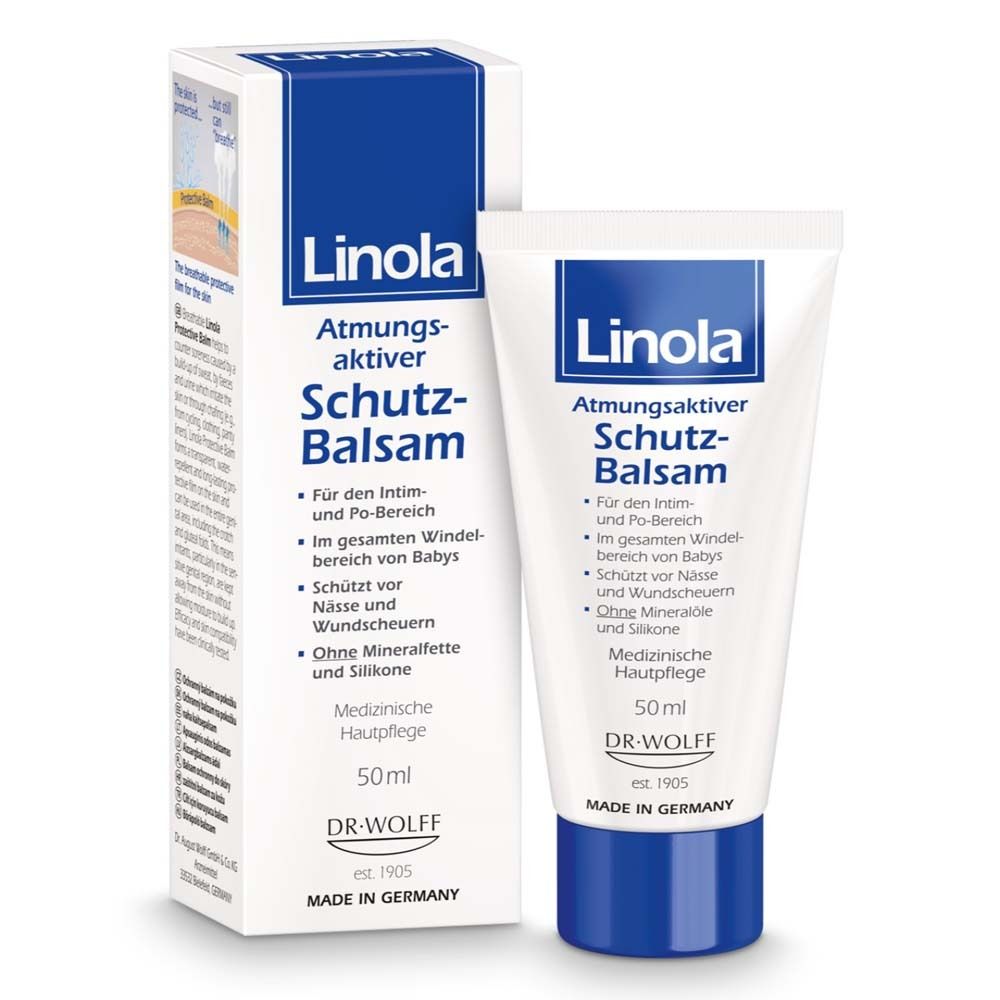 Tube et boîte Linola Schutz-Balsam, 50ml. Soin médical de la peau.