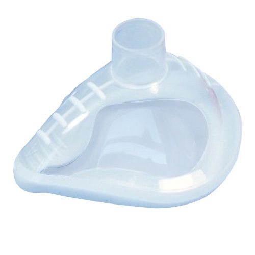 Ventilatiemasker, transparant materiaal, anatomische vorm, aansluiting. Maat 4.