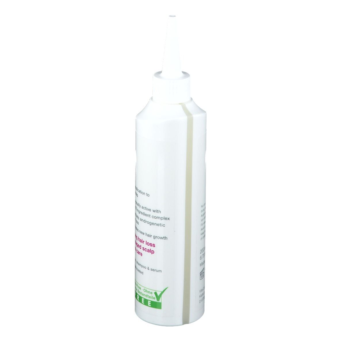 Flacon blanc de Thymuskin® FORTE Serum Gel avec embout doseur. Inscriptions et informations sur le produit visibles.