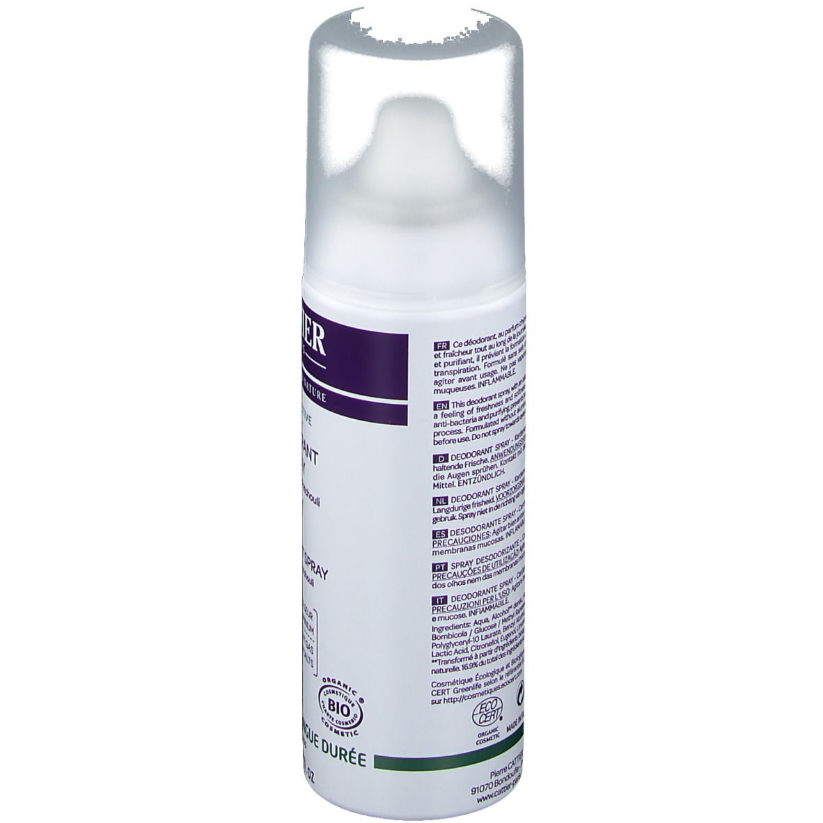CATTIER Déodorant Brume Active - Cardamome et Patchouli