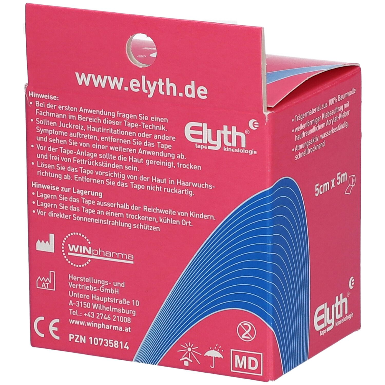 Elyth Kinesiologie-tape 5m X 5cm Rot