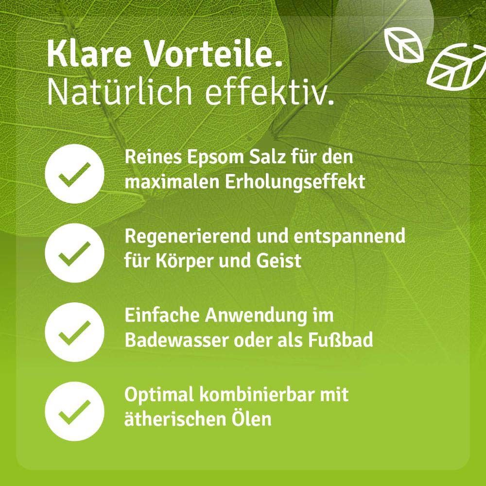 Productverpakking met gebruiksaanwijzingen: vol bad en voetbad. Cijfers en tekst.