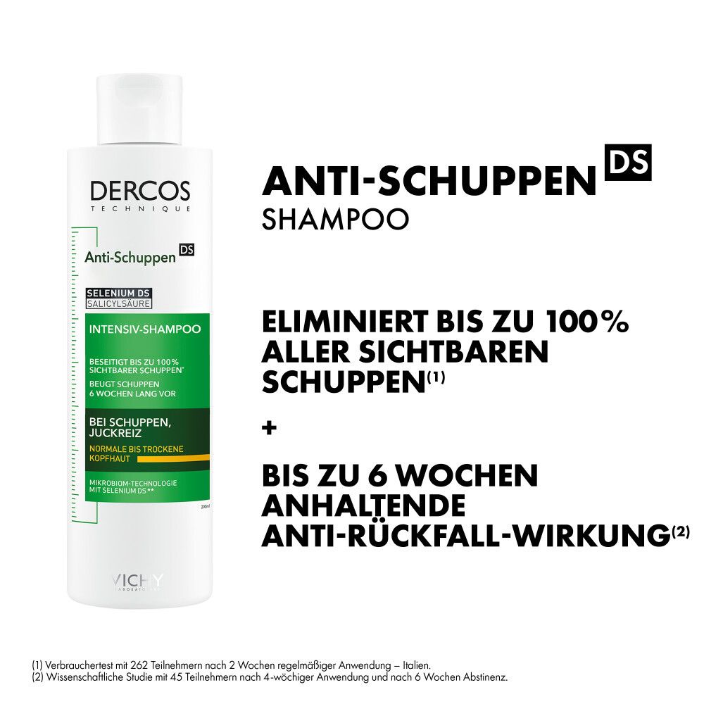 Shampoing antipelliculaire Vichy Dercos avec Sélénium DS, flacon de 200ml.