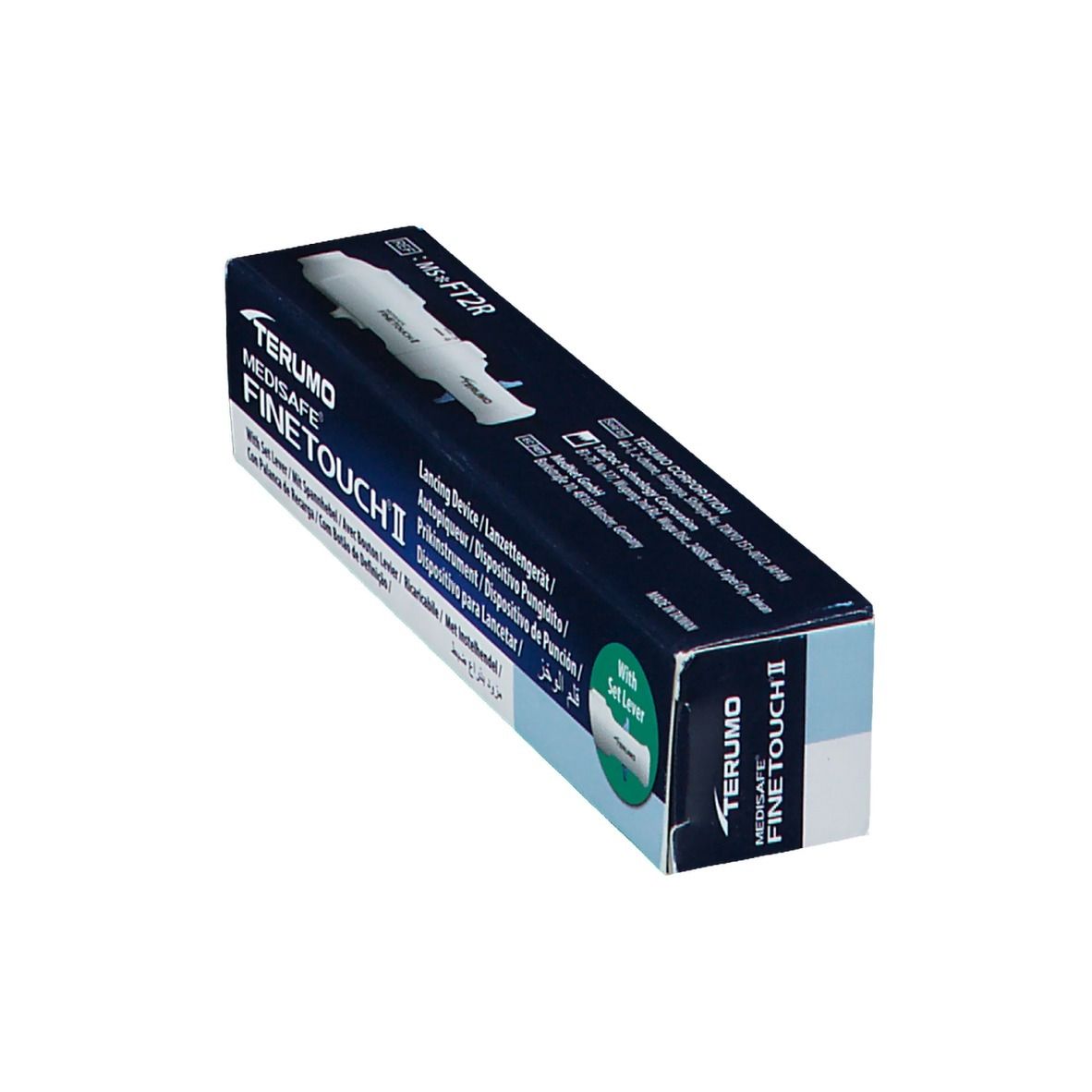 Verpakking Terumo Medisafe Finetouch II prikapparaat.