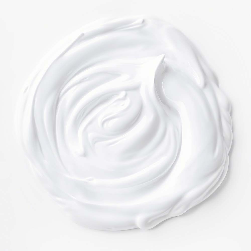 Witte crème swirl. Gladde textuur. Op lichte achtergrond.