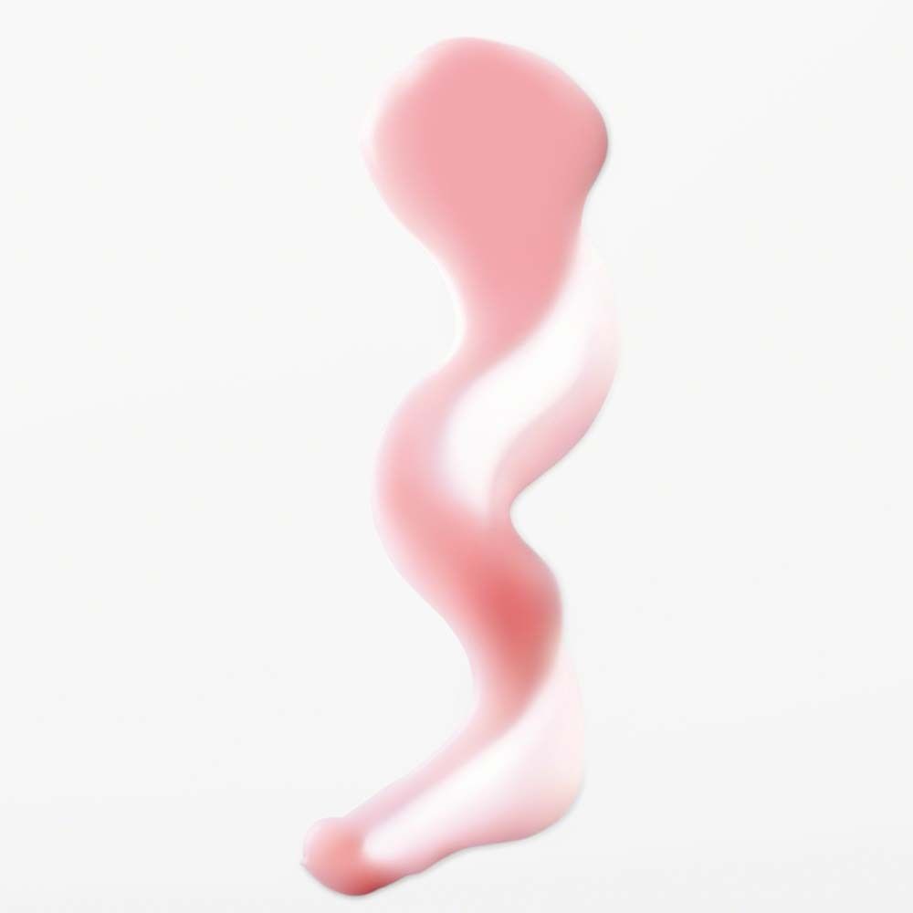 Roze gelstreep op witte achtergrond. Golvend. Glanzend.