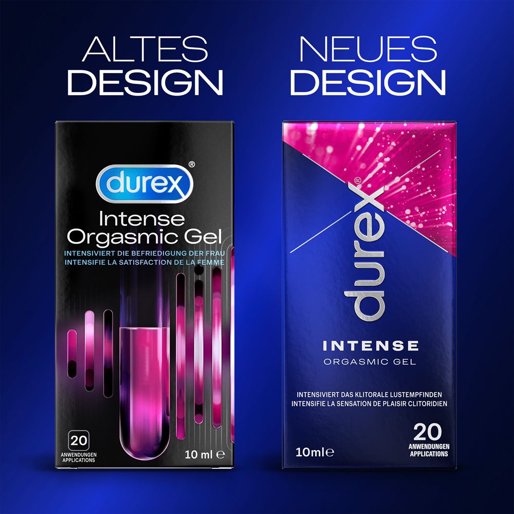 Gel Orgasmique Intense Durex, ancien design. Contient 20 applications, 10ml.