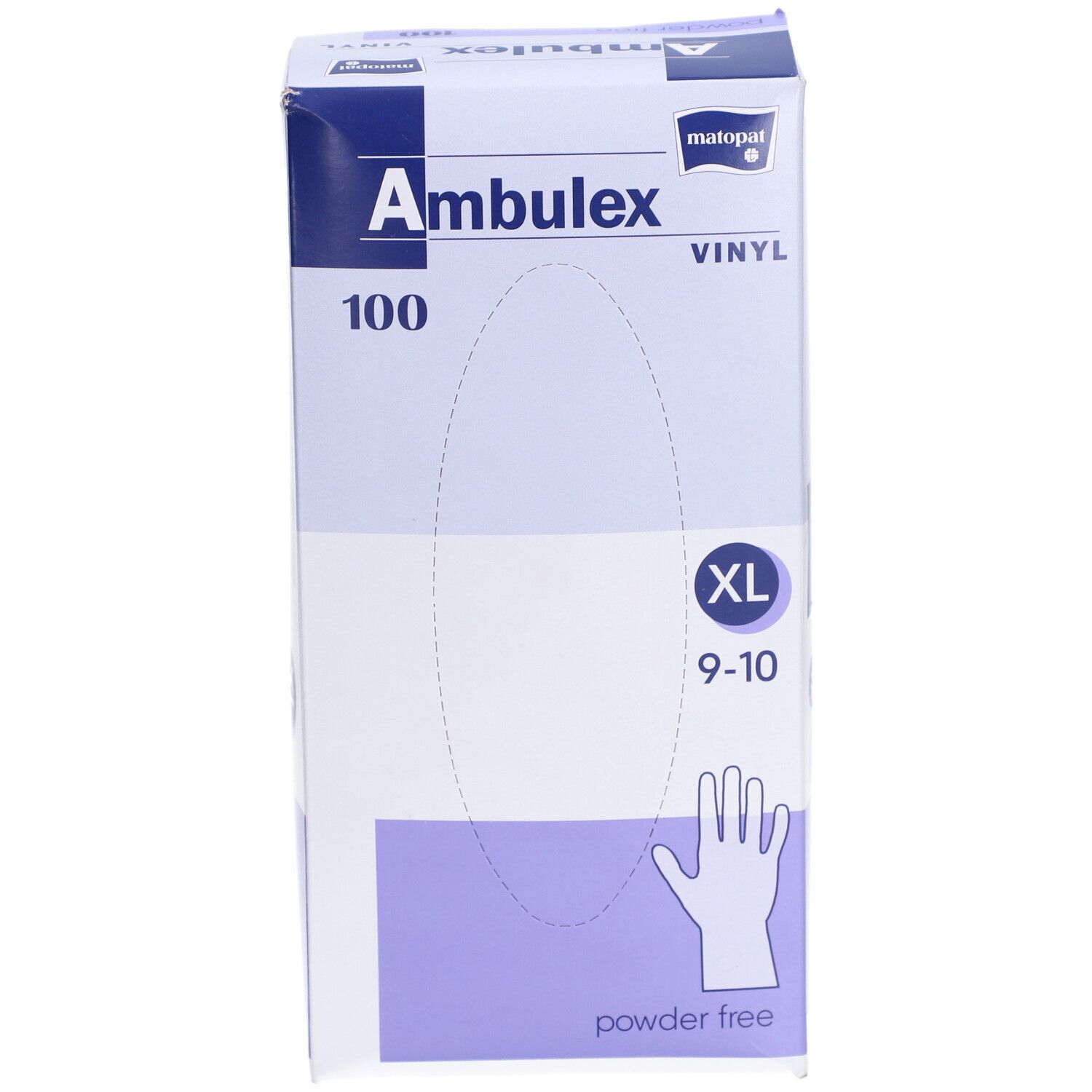 Emballage de 100 gants jetables M, sans poudre, par Ambuelex.