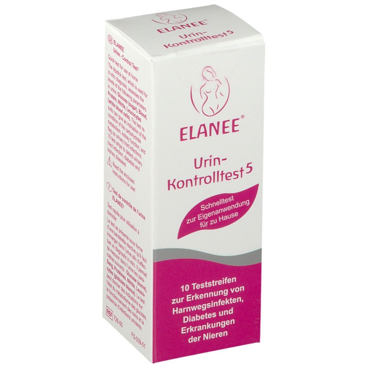 ELANEE Urin-Kontrolltest 5 verpakking met 10 teststrips.