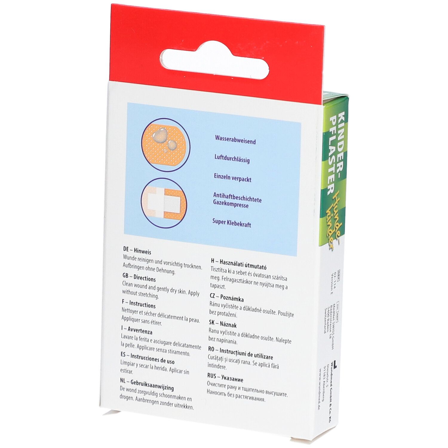 Pansements Wundmed pour enfants Chiens-Enfants 10 pièces, hydrofuges, hypoallergéniques.