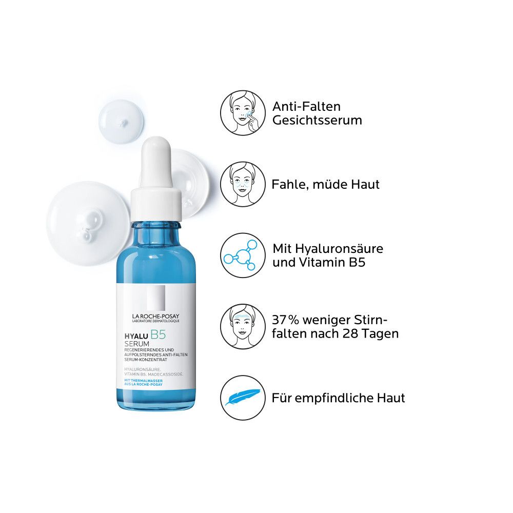 La Roche-Posay Hyalu B5 serumfles met druppelaar. Met hyaluronzuur en vitamine B5. Voor de gevoelige huid.