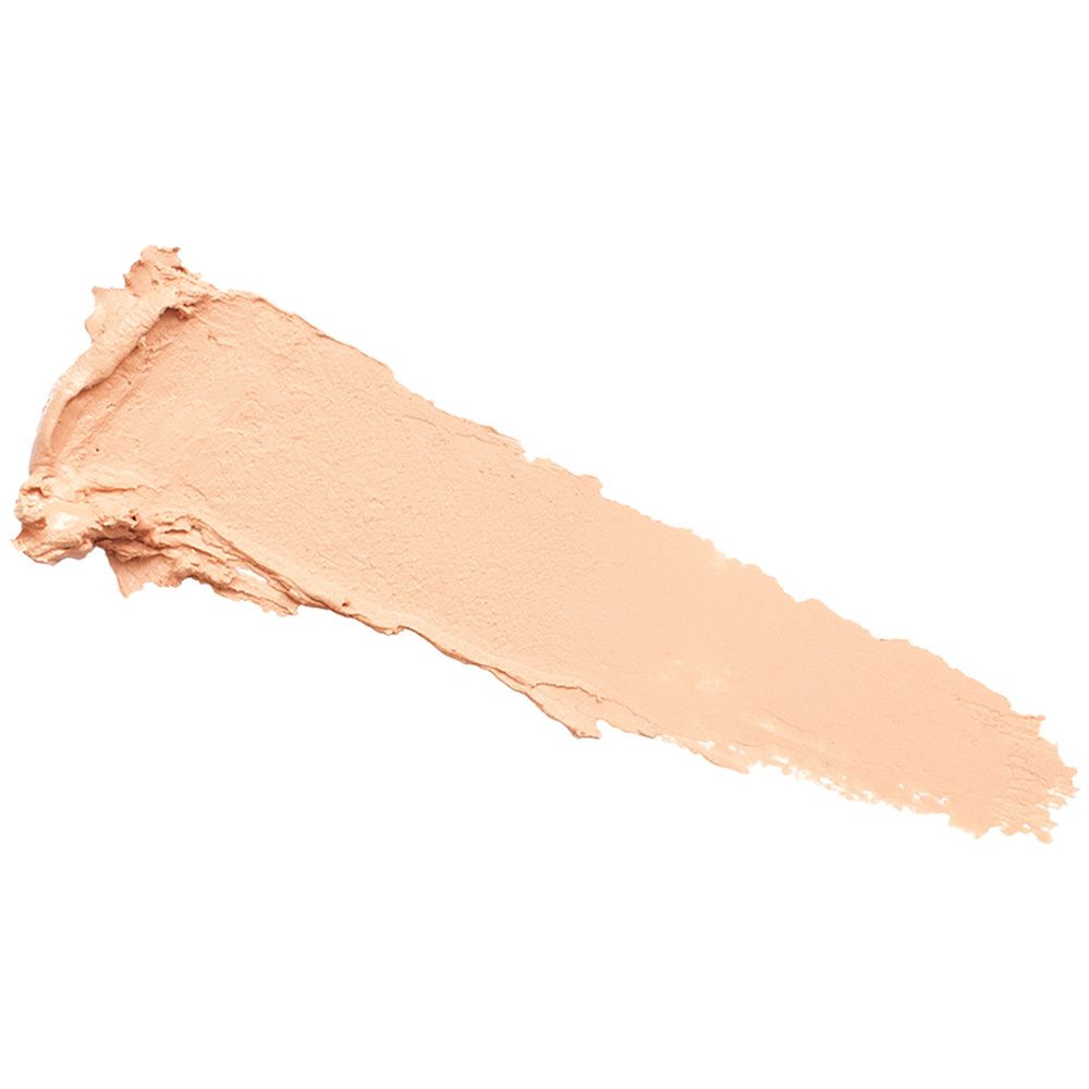 Veeg van Vichy Dermablend Correcteur de teint Apricot. Lichte, romige textuur op witte achtergrond.