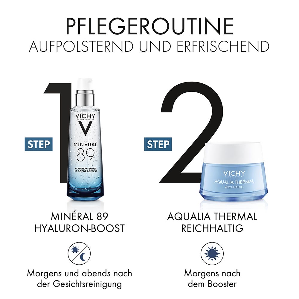 Productlijn: Mineral 89, AQUALIA THERMAL. Tekst: Hydraterende verzorging.