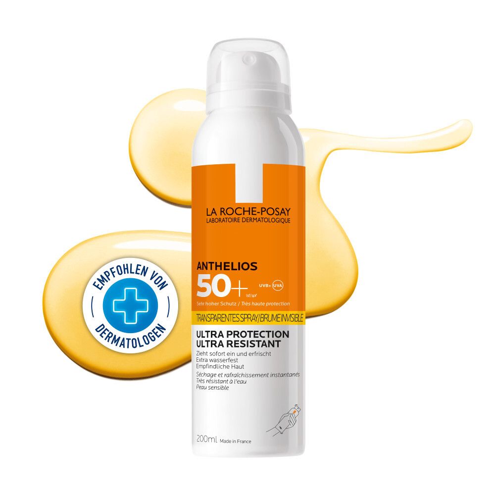 La Roche Posay Anthelios Spray SPF 50+ aanbevolen door dermatologen.