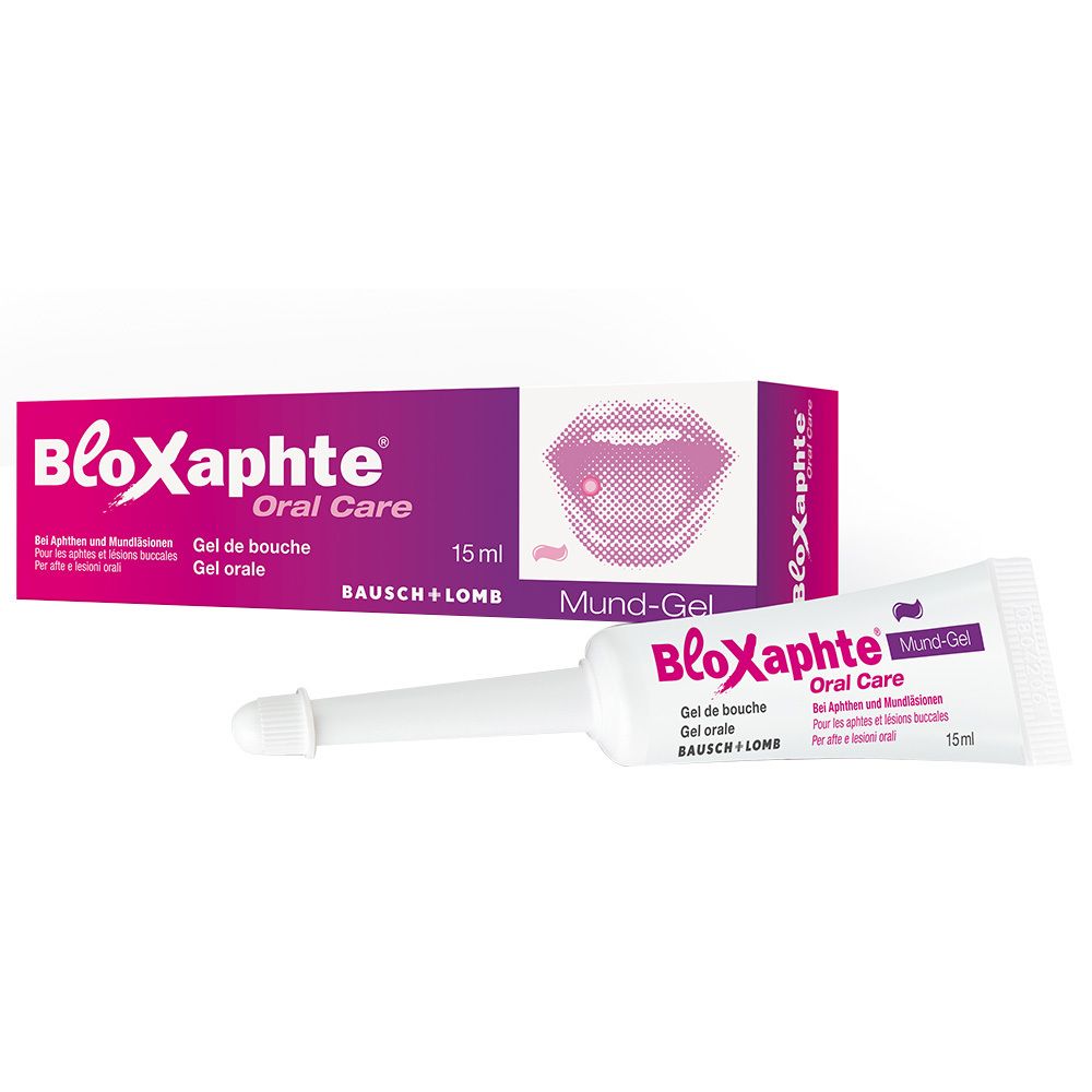 BloXaphte Gel oral 15ml tube avec applicateur. Pour lèvres et muqueuse buccale.