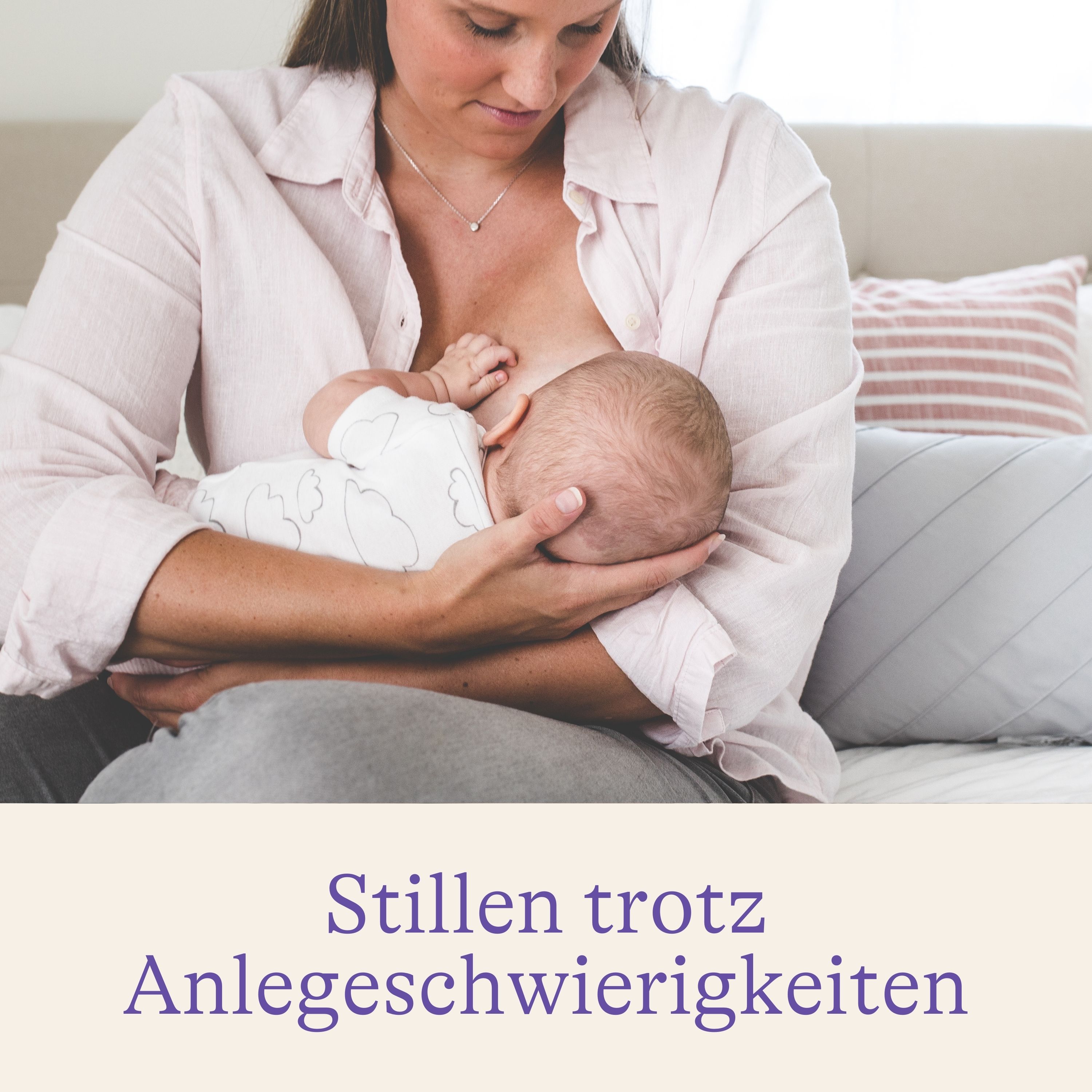 Une femme allaite un bébé. Le texte dit : Allaiter malgré les difficultés d'attachement.