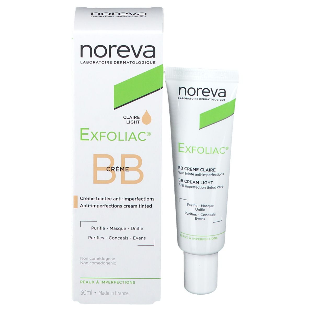 Noreva Exfoliac® BB Crème Claire 30 ml - Farmaline