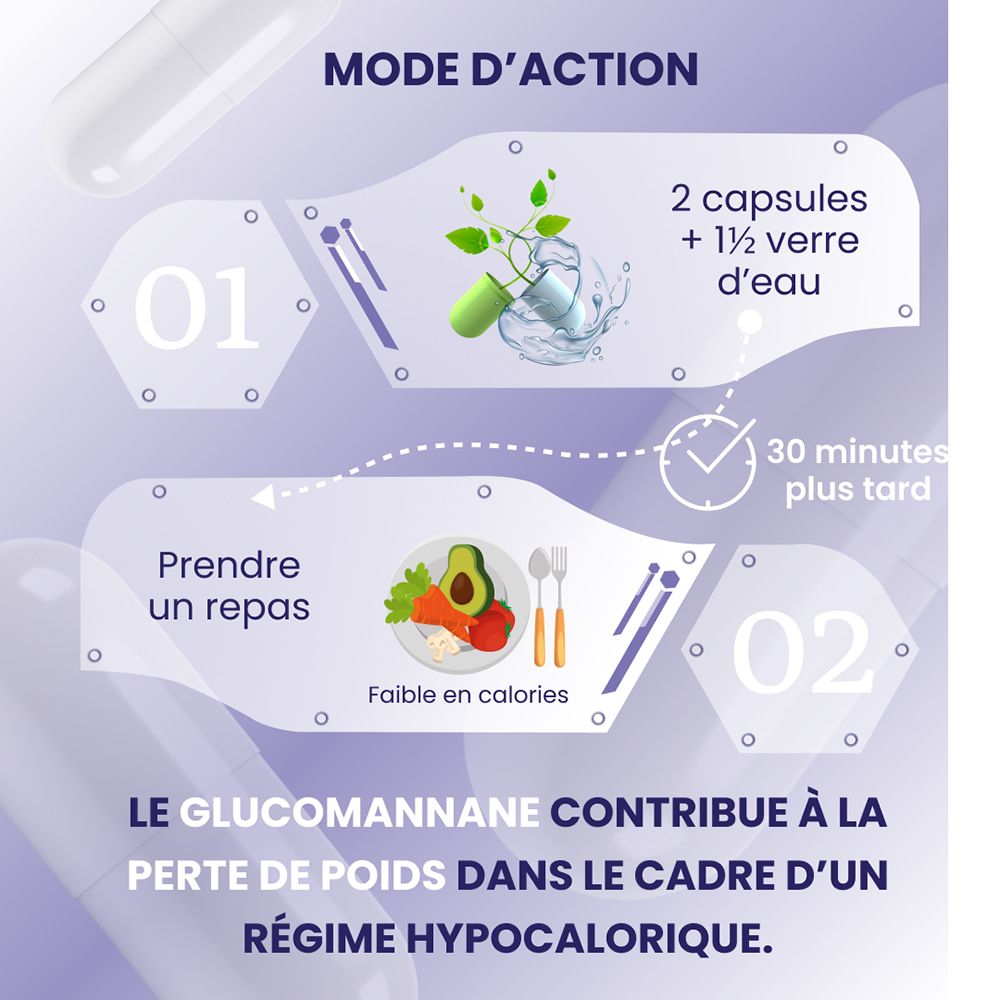 Flacon de 60 gélules, 40g. "plantoCAPS EA" et "Endlich Abnehmen" sont visibles sur l'étiquette.