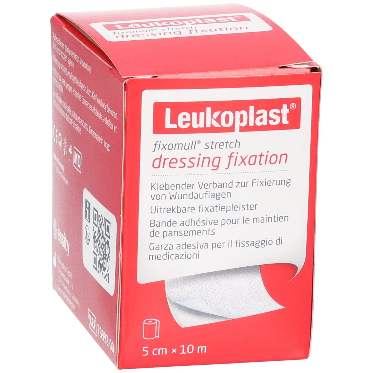 Leukoplast fixomull stretch kleefpleister, 5 cm x 10 m.