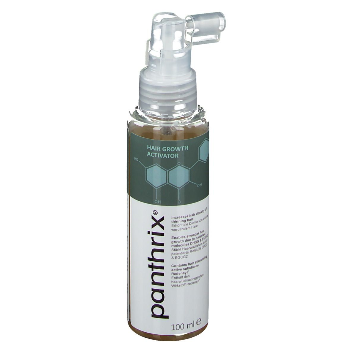 Flacon activateur de croissance capillaire, 100 ml, avec embout applicateur.