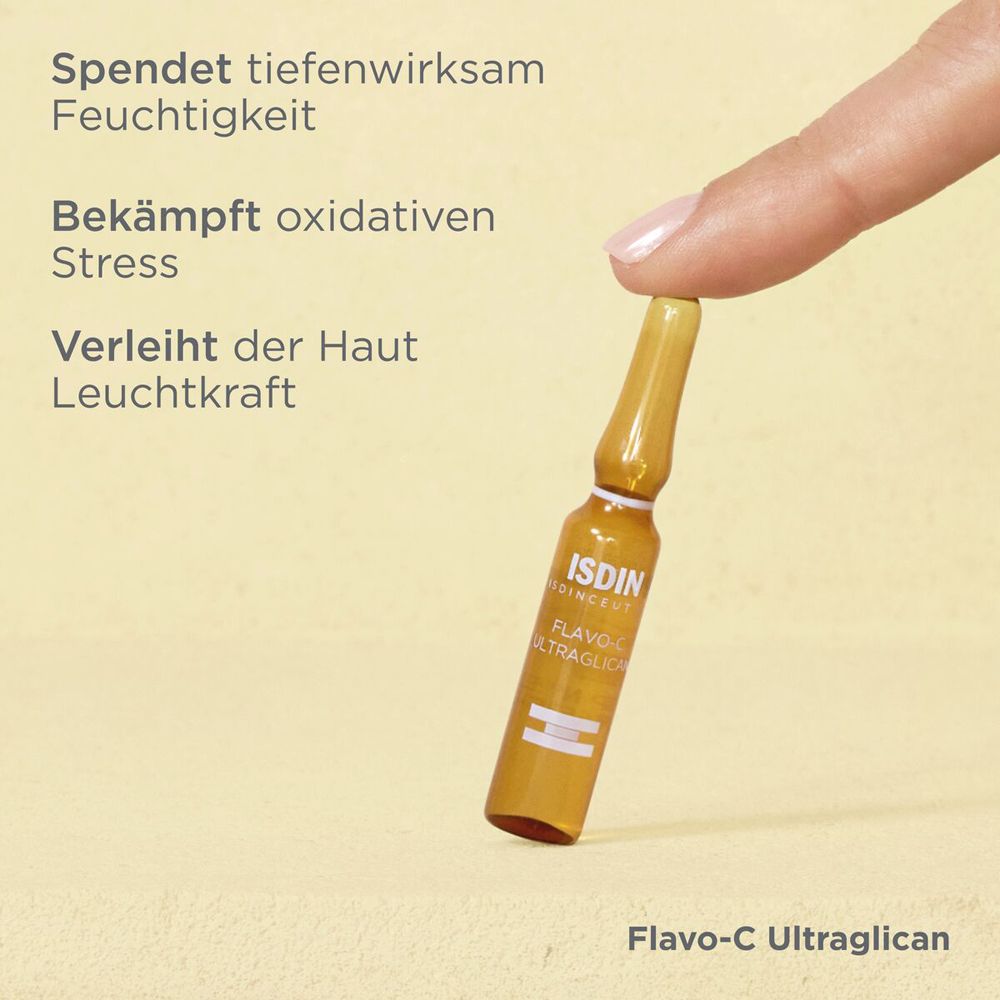 Ampul met tekst. Hydrateert, bestrijdt stress, geeft glans.