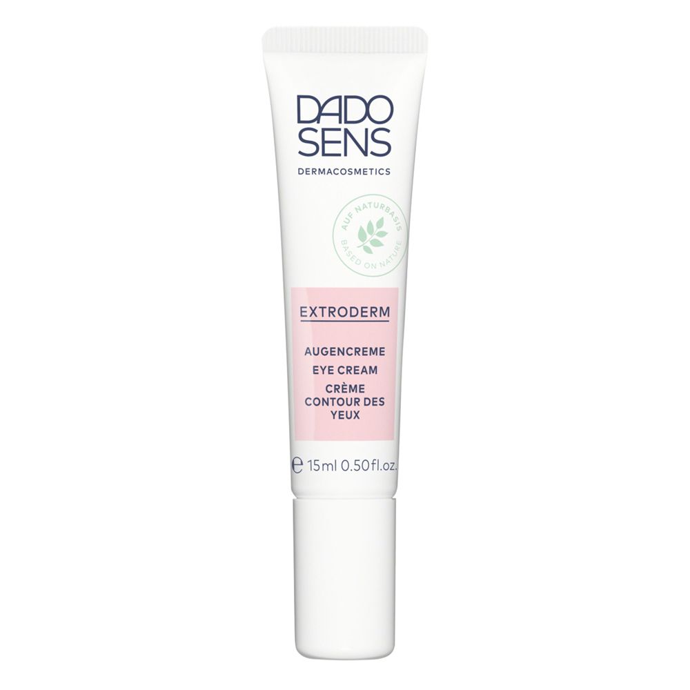 DADO SENS EXTRODERM oogcrème in tube. Wit, met roze en groene accenten. 15ml.