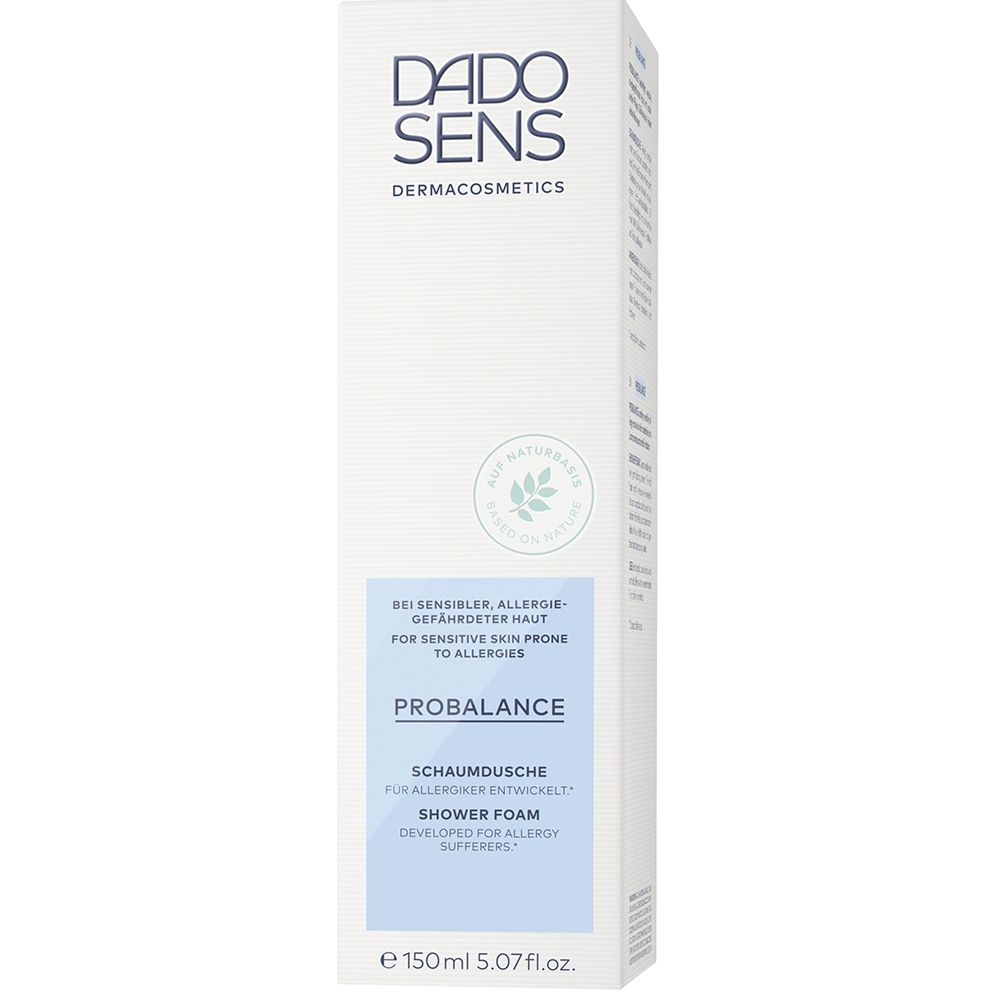 Emballage blanc DADO SENS. PROBALANCE Schaumdusche. Pour peaux allergiques.