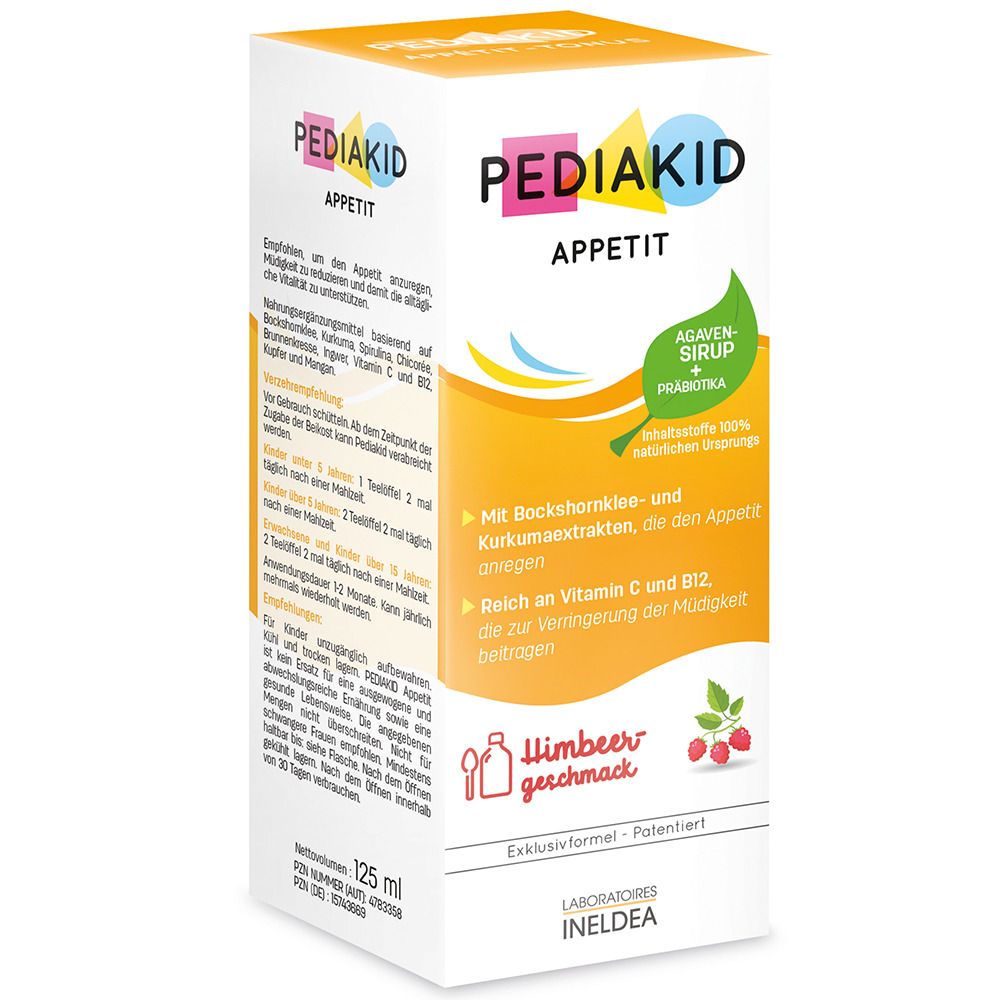 PEDIAKID® Appetit doos met frambozensmaak, 125 ml.