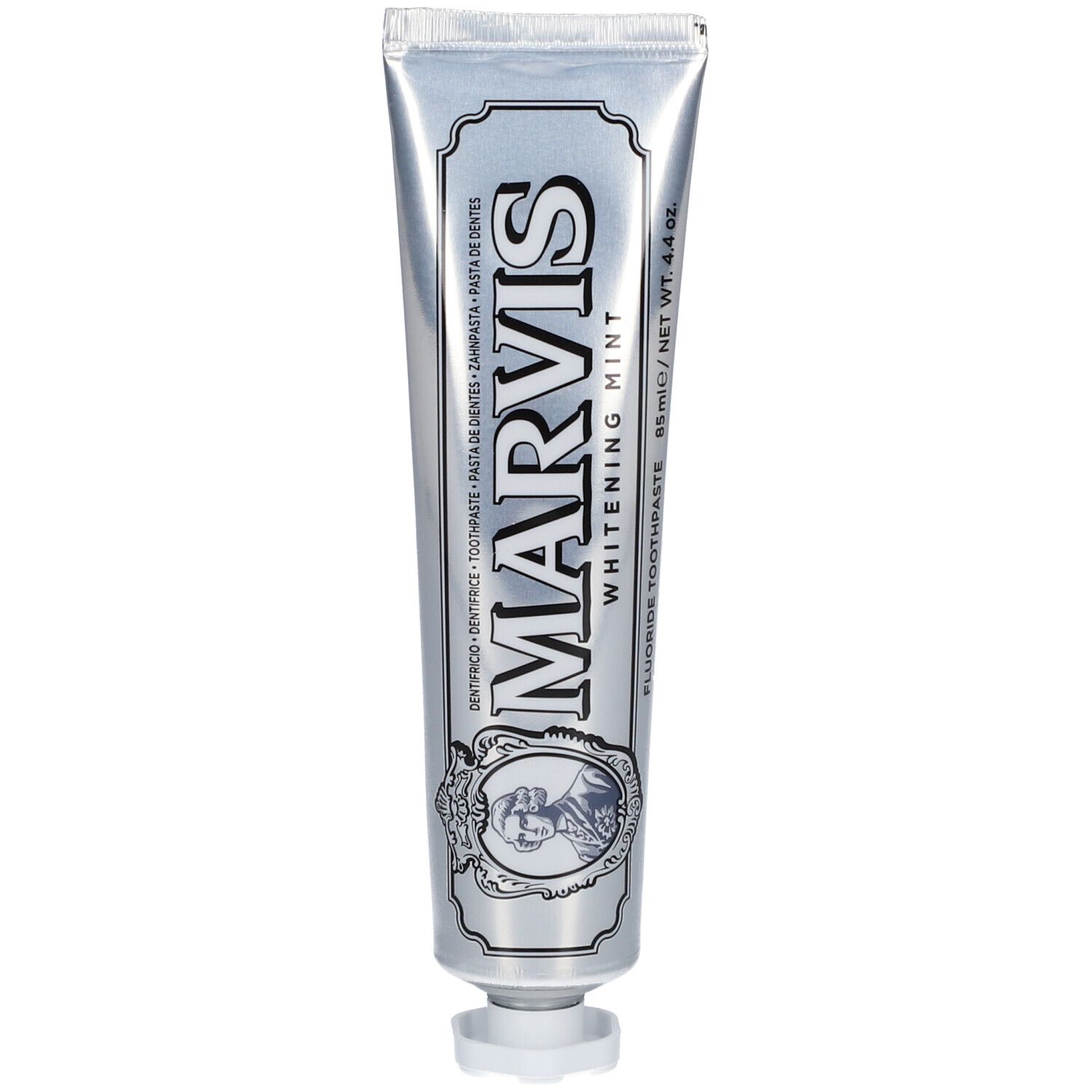 Zilveren Marvis tandpastabuis, Whitening Mint, 85ml.