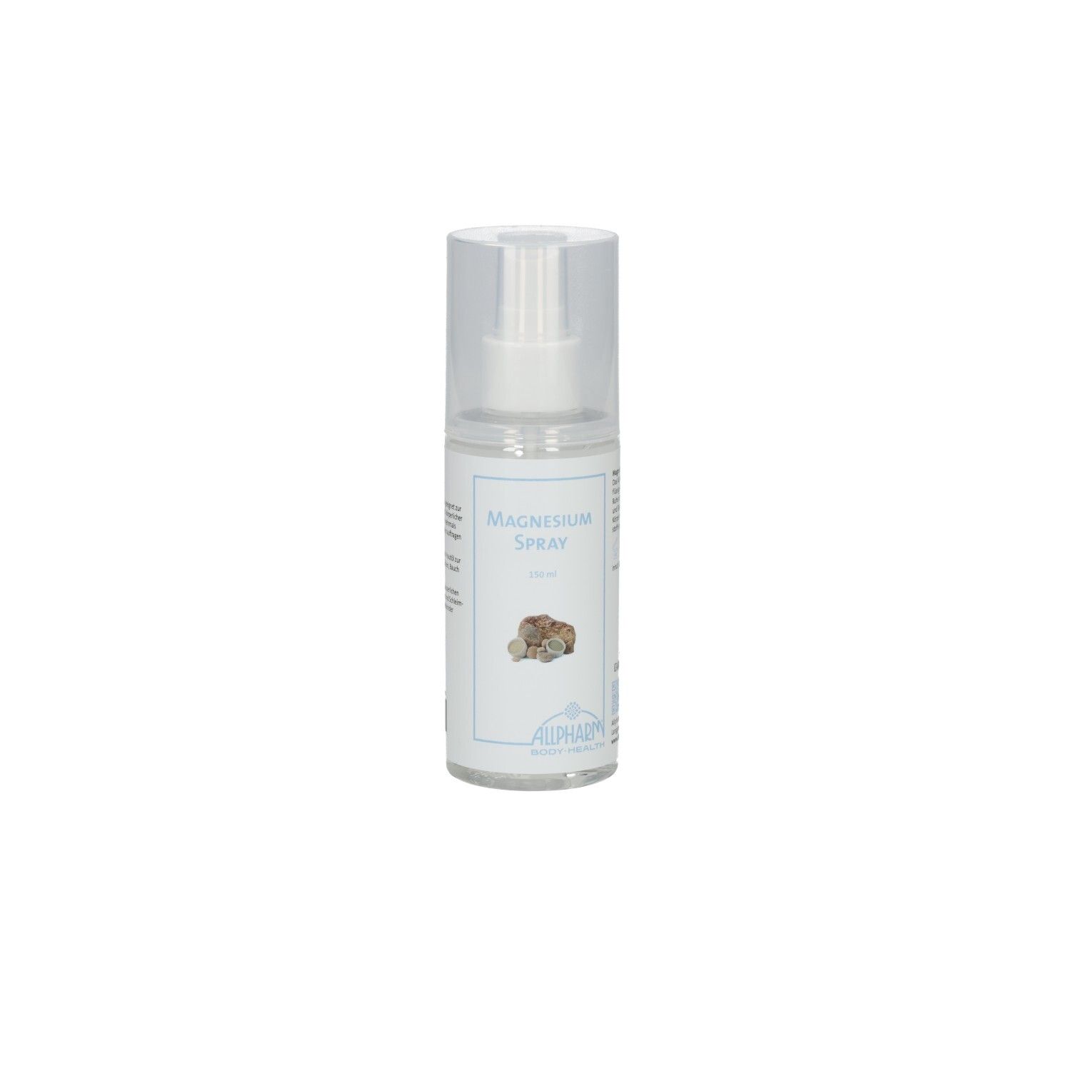 Magnesium sprayfles met sproeikop en dop. Opschrift "Magnesium Spray".