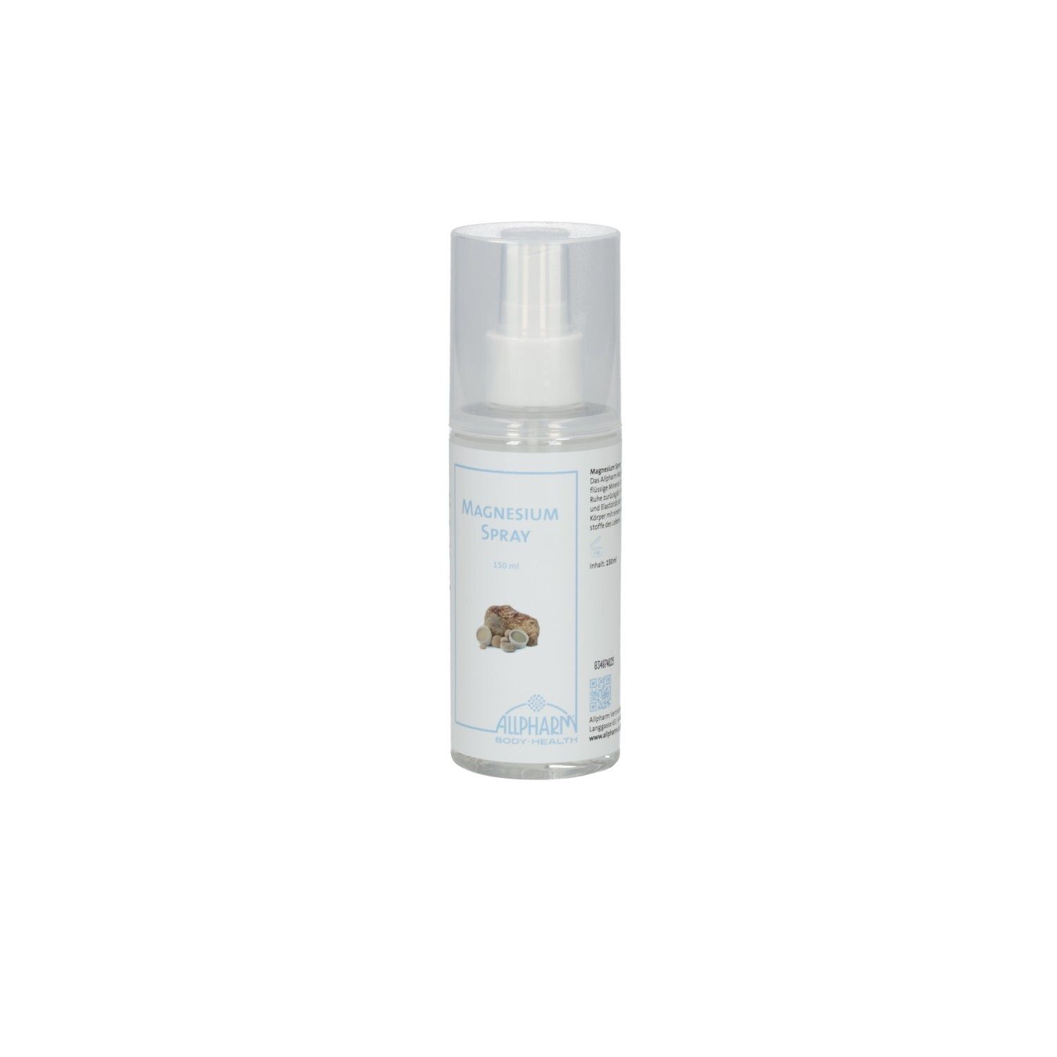 Magnesium sprayfles met sproeikop en dop. Opschrift "Magnesium Spray".